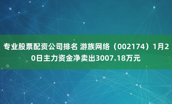 专业股票配资公司排名 游族网络（002174）1月20日主力资金净卖出3007.18万元