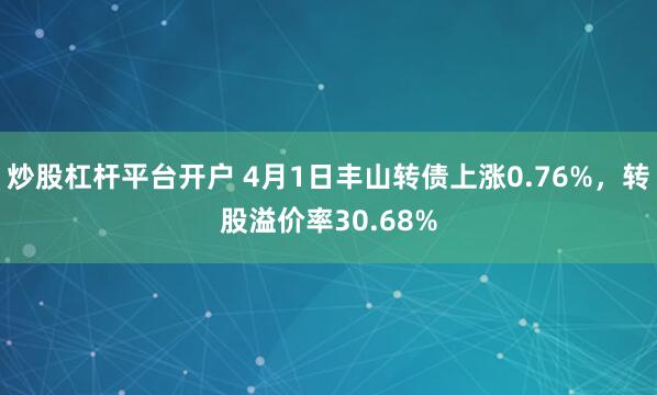 炒股杠杆平台开户 4月1日丰山转债上涨0.76%，转股溢价率30.68%